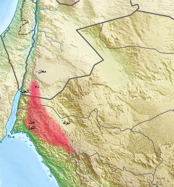 Map shows the location of Hisma desert.